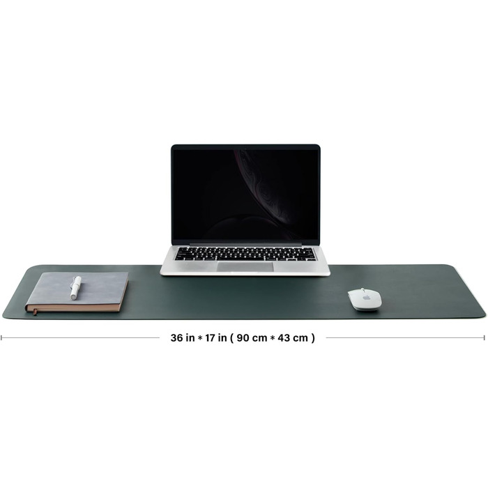 Підкладка під клавіатуру та мишу Kork 90x43 см, темно-зелена, для офісу та дому
