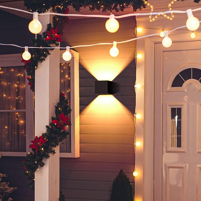 Настінне освітлення YrgePowk 2 шт. з LED лампою G9, зовнішнє та внутрішнє, IP65, регульований кут освітлення, тепле світло 3000K, чорний