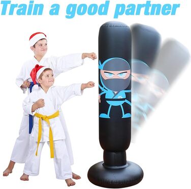 Надувний боксерський мішок для дітей Boxsack Kinder, 165 см з рукавичками, для карате, таеквондо, тренувань (від 7 років)