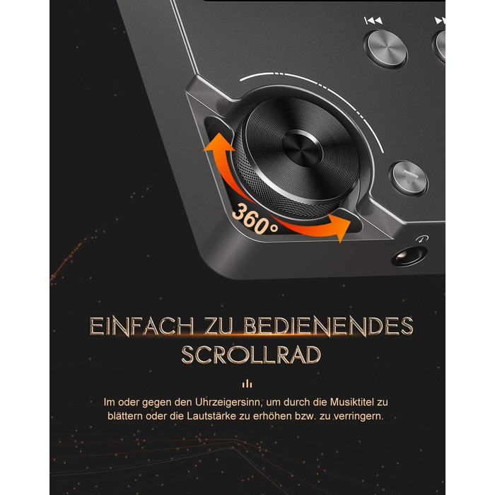MECHEN M30 MP3 Плеєр Hi-Res з DAC, DSD FLAC, 64GB, Підтримка до 256GB (Сірий)