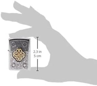 Запальничка Zippo 207 Celtic Knot Street Chrome, срібна