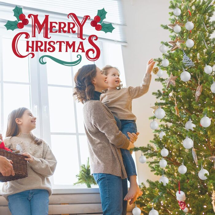 24 штуки новорічні кулі для ялинки 4 см, пластик, міцні, для декору ялинки