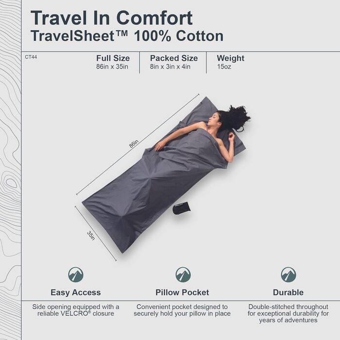 Вкладиш у спальник кокон Cocoon MummyLiner з бавовни