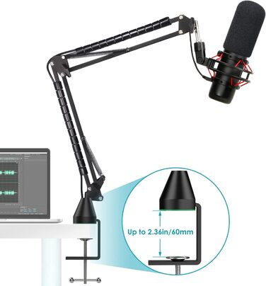 Кріплення для мікрофона HyperX QuadCast/S/ProCast від YOUSHARES: регульований штатив з адаптером 3/8' - 5/8'