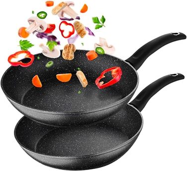 Набір антипригарних сковорідок Avilia AM Salus Hard System (16-20-24-28 см), з ізольованими ручками, виробництво Італія