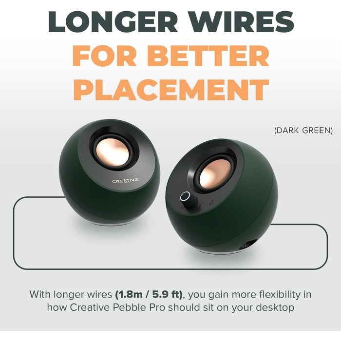 Creative Pebble Pro 2.0: USB-C колонки з Bluetooth 5.3 та RGB-підсвічуванням (білі)