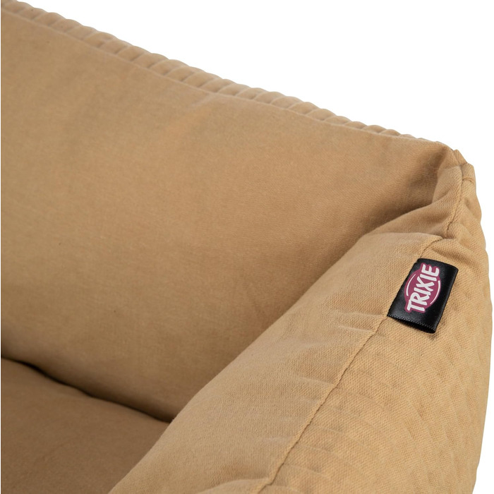 ТРИКСІ Лежанка для собак Марлі 80 x 60 см – кутовий собачий кошик для середніх собак, зручна лежанка з високоякісним бавовняним покриттям Canvas, м'яка та пральна – 37691 (Окре, 60 x 50 см)