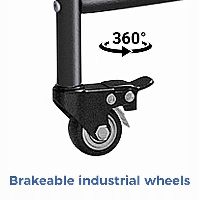 Великий кошик для прання на 3 секції з колесами, 135 л