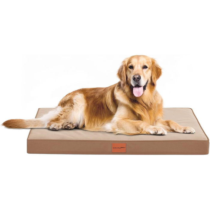 Orthopedic Dog Bed, Dog Sofa with Egg Crate Foam for Large Dogs, 112 x 81 cm, Removable and Washable, Non-Slip Bottom, (L 91 x W 69 x H 8 cm, Brown)