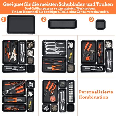 45-Piece Tool Case Empty Organizer Sortierbox, Tool Storage Drawer Organization System Tool Box Organizer, Storage Box Sort Boxes for Small Parts, Screws, Gadgets, Workshop.