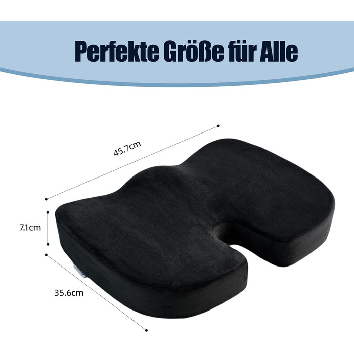 Подушка для спини та сидіння Egret з Memory Foam для офісного крісла та автокрісла – підтримка попереку, зняття болю, корекція постави, регульовані ремені, чорний колір