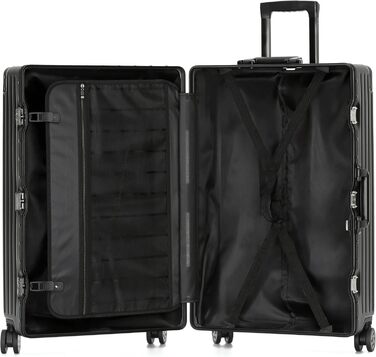 KOFA Zurich: Набір валіз 2 шт. (M-55см, XL-75см) з алюмінієвим каркасом та міцною полікарбонатною оболонкою. Carry-on + Check-in, спіннер з 4 колесами, TSA-замок, 35L + 94L (Чорний)