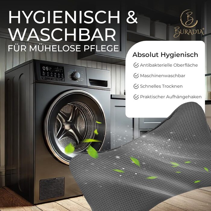 Подушка для ванни з сіткою для прання - Максимальний комфорт та релаксація з Air Mesh технологією. Подушка для ванни з 4 міцними присосками. Підтримка шиї/голови (Сірий)