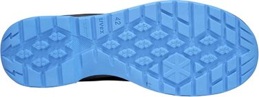 Робочі черевики Uvex 2 Trend S3 з металевим носком для жінок та чоловіків, 51 EU, блакитно-чорні