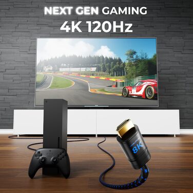 HDMI 2.1b кабель DeleyCON 1.5м (8K, 48G) – сертифікований, 8K@60Hz, 4K@120Hz, eARC, HDCP 2.3, DTS:X, Dolby Atmos, для TV, PS5, Xbox, Soundbar, Monitor, Gaming