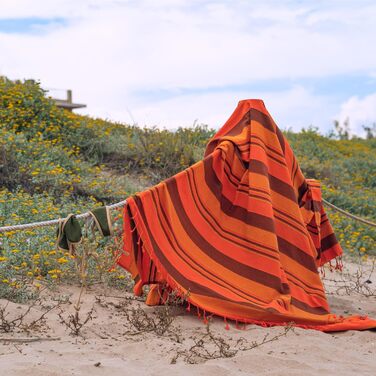 Плед для пікніка MOMOMUS XXL для пляжу та кемпінгу 210x240 см, помаранчевий - складаний, великий, без піску