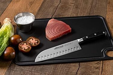 Ніж Santoku Arcos Riviera 180 мм з нержавіючої сталі з титаном, чорний | Іспанський ніж для кухні