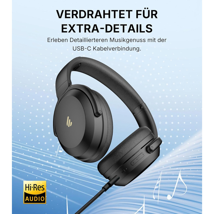 Edifier WH700NB Pro: Бездротові навушники з активним шумозаглушенням -43dB, Hi-Res Audio, Bluetooth V5.4, мульти-поінт, AI-дзвінки, швидка зарядка, сірий колір