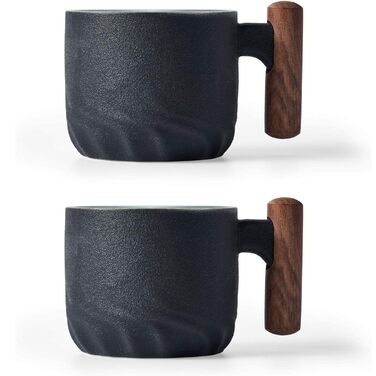 Набір з 2 еспресо-чашок ERBO 70 мл, керамічні, чорні