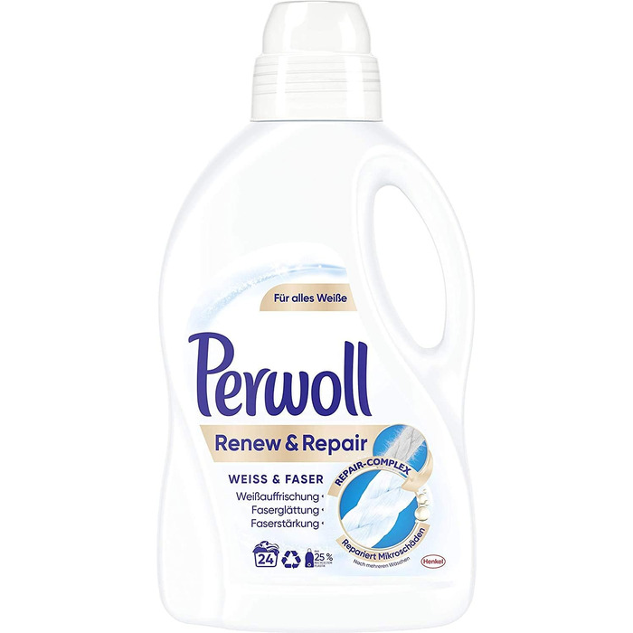 Рідкий пральний засіб Perwoll Renew und Repair для білого та делікатних тканин, 96 прань