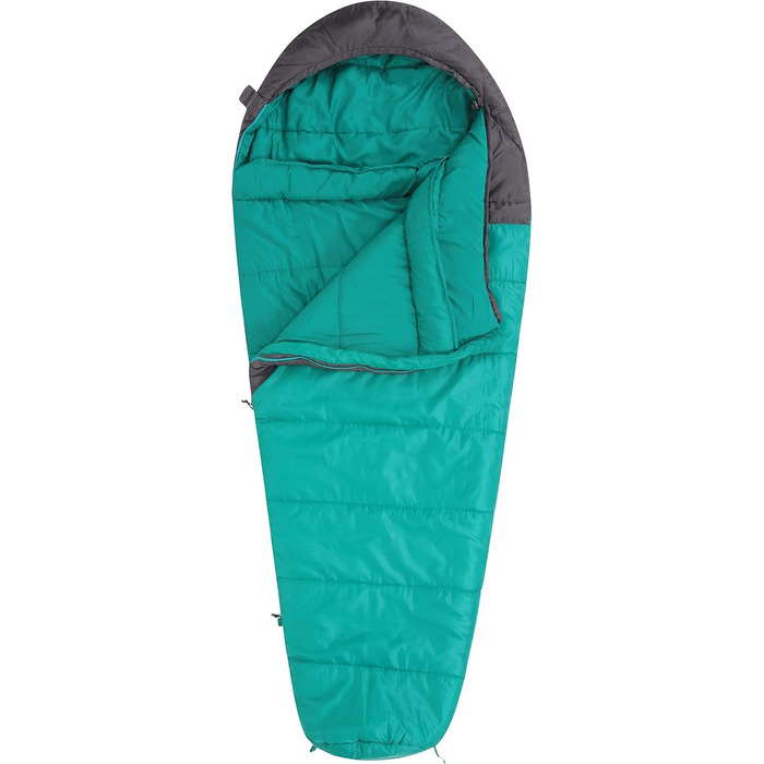 Спальний мішок Mountain Warehouse Summit 250 - 3/4 сезону, ізольований, мумієподібний, для кемпінгу та трекінгу, блакитно-зелений, довжина 200 см