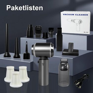 Бездротовий акумуляторний ручний пилосос XWGKLN 16000PA 4-в-1 для дому, авто, кухні, офісу та видалення шерсті тварин