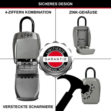 Сейф для ключів Master Lock з додатковою безпекою, зовнішній, 13.2 x 10.5 x 4.6 см, ключовий сейф (на дужці)