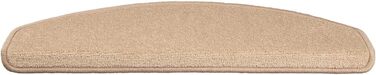 Casa Pura Dynasty Velour Non-Slip Stair Treads - 15 Piece Set - Brown