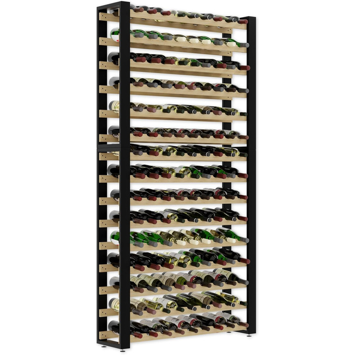 Lenmar Serie RW Wooden Wine Rack for Bottles, LOFT, Bottles, Wine, Bottle Rack, Cellar Rack, Shelves, Bottle Holder, Wine Stand … (LOFT 135, 204 x 104 x 27, 135 Bottles)