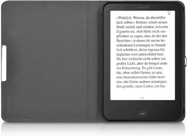 Чохол-книжка kwmobile для Tolino Shine 2 HD - Чохол для електронного читача з квітковим принтом (підрісники, метелики) білий/чорний/темно-синій