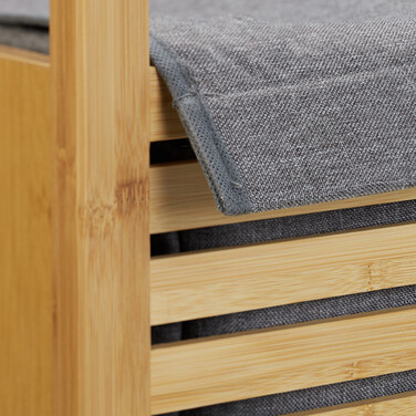 Relaxdays Bamboo Laundry Basket with Wheels