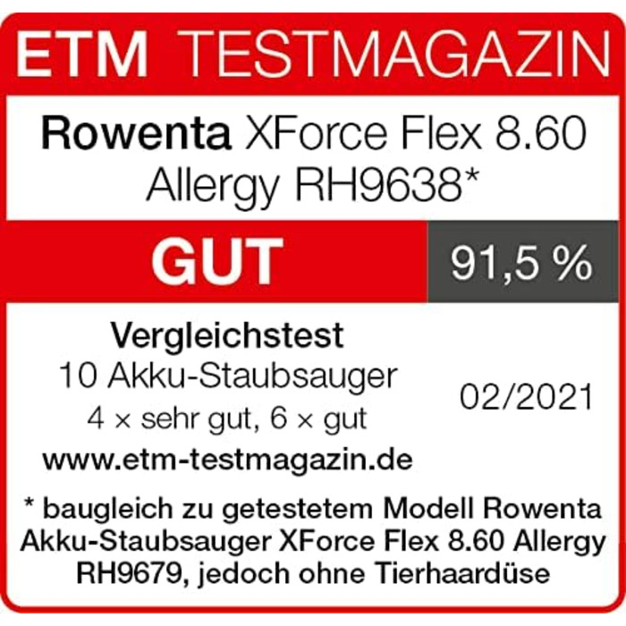 Бездротовий пилосос Rowenta X-Force Flex 8.60 Allergy: потужний, бездротовий, з фільтром для алергіків, до 45 хв роботи, для будь-яких поверхонь