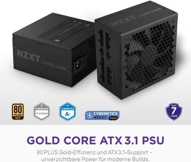 Блок живлення NZXT C850 Gold Core ATX 3.1, 850W, 80+ Gold, чорний