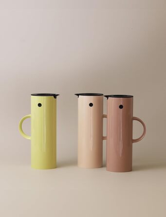 Термос Stelton EM77 - 1 л, з подвійними стінками, для гарячих/холодних напоїв, з скляною вставкою, магнітним замком, вінтажний дизайн (Wheat)
