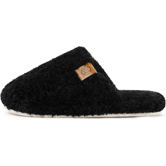 Домашні тапочки Dokela для жінок та чоловіків, зручні, з піною пам'яті, з штучним хутром, закриті, легкі, антиковзаючі (46/47 EU, Чорний)