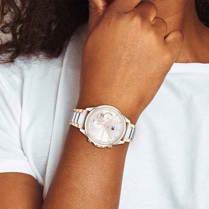 Годинник Tommy Hilfiger для жінок з багатофункціональним циферблатом та сталевим браслетом (срібний)