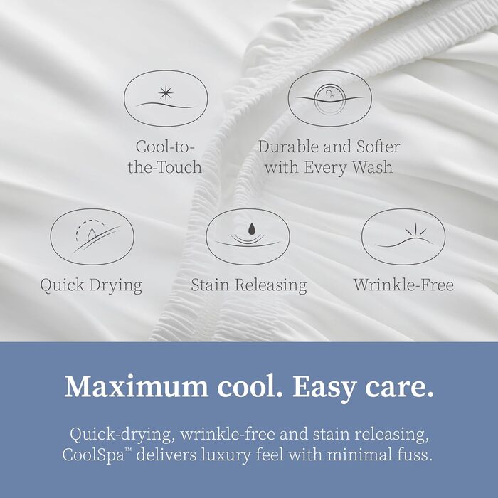 Комплект наволочок Coop Home Goods Comphy CoolSpa King, 2 шт, білий, охолоджуючі, дихаючі, готельна якість, для подушок, люкс, спа