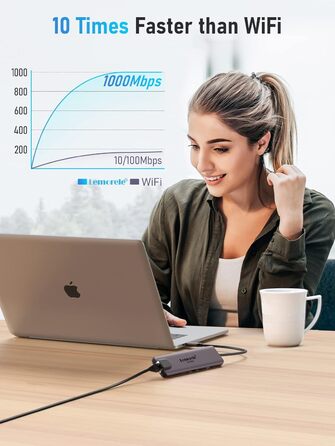 Lemorele USB-C Док-станція: 11-в-1 хаб з 2xHDMI 4K, 3xUSB 3.0/2.0, VGA, PD 100W, SD/TF, Ethernet (сумісна з Windows, MacBook, Dell, HP, Lenovo, Surface)