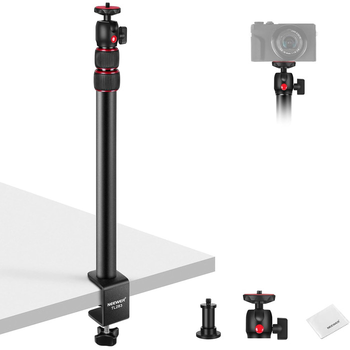 Тримач для камери NEEWER TL283 з регульованою ручкою, штатив для мікрофона та світла, червоний
