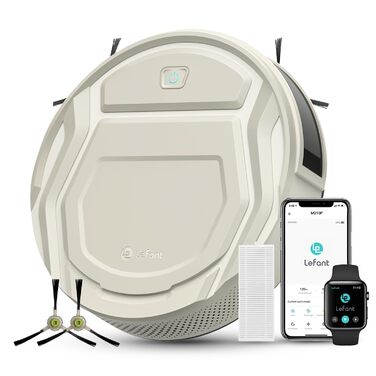 Робот-пилосос LEFANT M210P Champagnergrau: потужність 2200Pa, 120 хв роботи, Wi-Fi, для килимів, шерсті тварин та твердих підлог