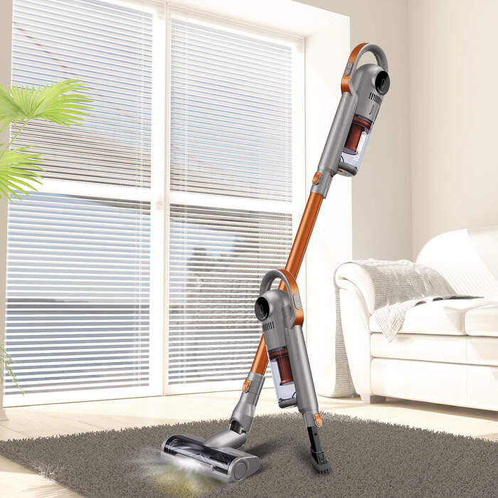 Вертикальний пилосмик TurboTronic TT-IQ9 ORANGE, сріблястий/сірий