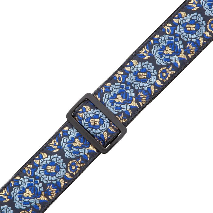 Гітарний ремінь Levy's Leathers M8AS-BLU з дзеркальним малюнком жаккарду, синій (темно-синій)