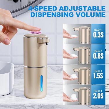 Автоматичний диспенсер для мила Amyzavls, 380 мл, USB, сенсорний, для ванної, кухні, офісу, інфрачервоний сенсор, підтримка рідкого та пінного мила