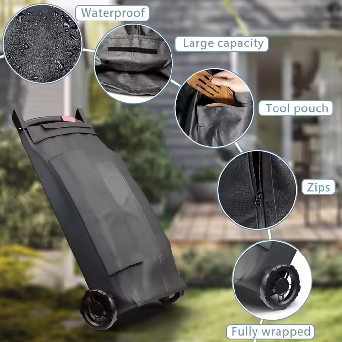 Чохол для гриля GFTIME 7030 для Weber Traveler 9010001, преміум 600D, водонепроникний, сумісний з газовим грилем Weber Traveler, надійний захист і зручне транспортування