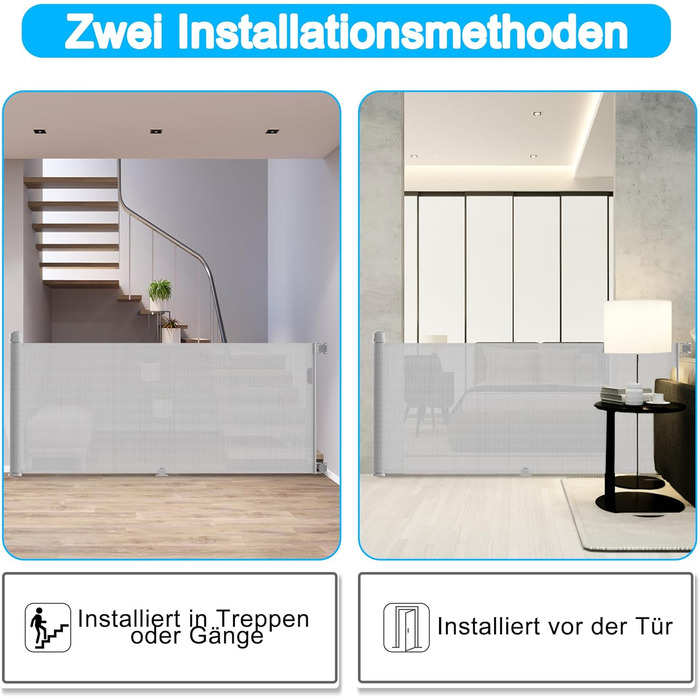 Захист для воріт NAIZY Rollo 0-300см: сітка для дитячих воріт, захист від собак, ролетний тип, сірий, 300см