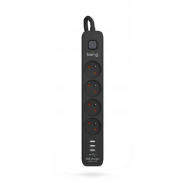 Мережевий фільтр (подовжувач) на 4 розетки, 1.5м, з USB-зарядкою 3xUSB-A M02590