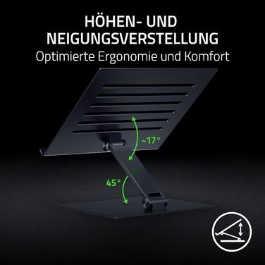 Підставка для ноутбука Razer Adjustable - Регульована, для екранів до 18 дюймів, алюміній, вентиляція, білий/чорний