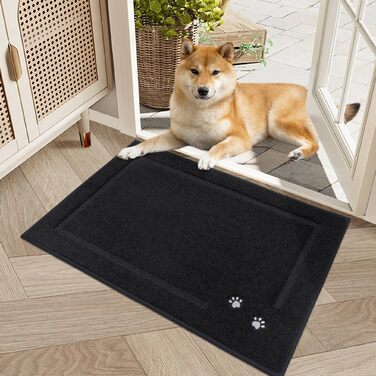 Килимок для дому BEQHAUSE 80 x 120 см, антиковзаючий, для входу, переднього та заднього дверей, коридору (50 x 80 см, чорний)