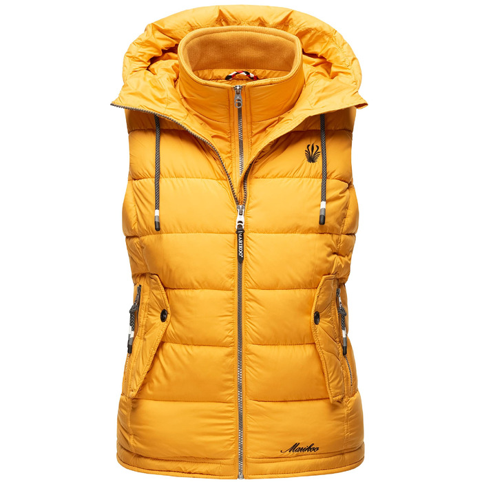 Жіноча легка перехідна жилетка MARIKOO з капюшоном, стеганий жилет, колір жовтий, розмір XS-3XL