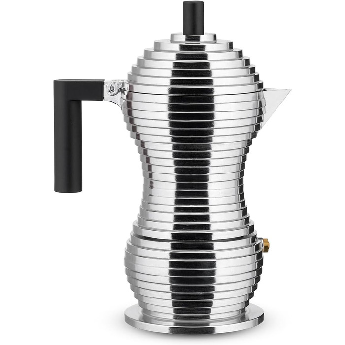 Кавомашина Alessi Pulcina, алюміній, 3 чашки, чорна, 12 x 23 x 12 см